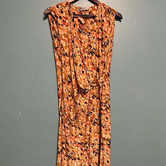 Kasper Vibrant Orange and Black Maxi Dress - Picture 1 of 3